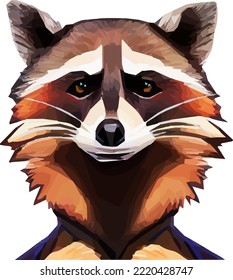 raccoon vector illustration eps 10. Animals polygonal style