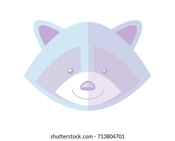 Raccoon vector illustration. Flat design.