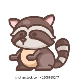 A raccoon vector illustration in line color design