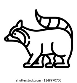 Raccoon vector illustration in line stroke design