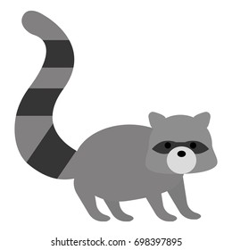 Raccoon wild animal flat icon, vector sign, colorful pictogram isolated on white. Symbol, logo illustration. Flat style design