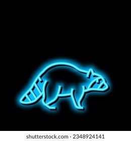 raccoon wild animal neon light sign vector. raccoon wild animal illustration