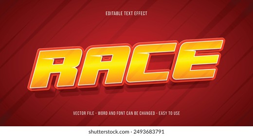 Efecto de texto editable de estilo Race 3d