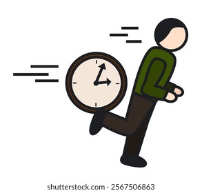 A race against time, conceptual vector illustration
