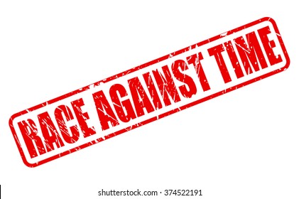 RACE AGAINST TIME red stamp text on white