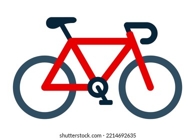 Race bicycle or racing bike - icon vector illustration isolated on white