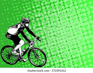 race bicyclist on the abstract background - vector