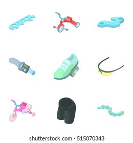 Race bike icons set. Cartoon illustration of 9 race bike vector icons for web