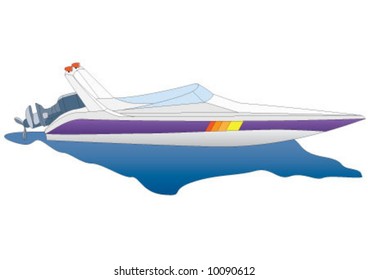 Race boat in white color