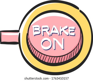 Race brake sign icon in color drawing. Sport transportation automotive auto car rally