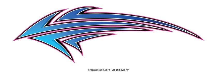 Race car body side sticker sports car abstract tribal tattoo decoration. Eps 10 vector art image illustration. Side strip decal for car, auto, truck, boat, suv, motorcycle.