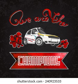 race car champion. Aged texture (Part 3)