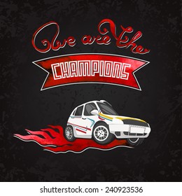 race car champion. Aged texture (Part 5)
