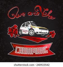 race car champion. Aged texture (Part 4)