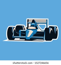 race car concept, detailed sports car, old model vector illustration.