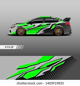 Race car decal wrap design vector. Graphic abstract stripe racing background kit designs for vehicle, race car, rally, adventure and livery