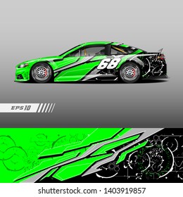 Race car decal wrap design vector. Graphic abstract stripe racing background kit designs for vehicle, race car, rally, adventure and livery