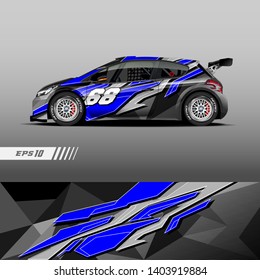 Race car decal wrap design vector. Graphic abstract stripe racing background kit designs for vehicle, race car, rally, adventure and livery