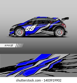 Race car decal wrap design vector. Graphic abstract stripe racing background kit designs for vehicle, race car, rally, adventure and livery