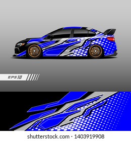 Race car decal wrap design vector. Graphic abstract stripe racing background kit designs for vehicle, race car, rally, adventure and livery