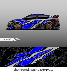 Race car decal wrap design vector. Graphic abstract stripe racing background kit designs for vehicle, race car, rally, adventure and livery
