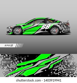 Race car decal wrap design vector. Graphic abstract stripe racing background kit designs for vehicle, race car, rally, adventure and livery