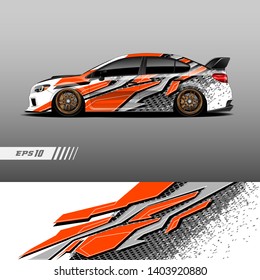 Race car decal wrap design vector. Graphic abstract stripe racing background kit designs for vehicle, race car, rally, adventure and livery