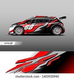 Race car decal wrap design vector. Graphic abstract stripe racing background kit designs for vehicle, race car, rally, adventure and livery