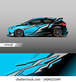 Race car decal wrap design vector. Graphic abstract stripe racing background kit designs for vehicle, race car, rally, adventure and livery