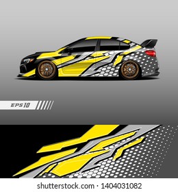 Race car decal wrap design vector. Graphic abstract stripe racing background kit designs for vehicle, race car, rally, adventure and livery