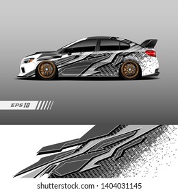 Race car decal wrap design vector. Graphic abstract stripe racing background kit designs for vehicle, race car, rally, adventure and livery