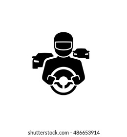 Race Car Driver Vector Icon