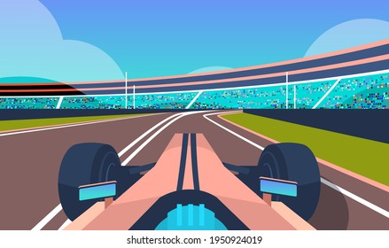 Race Car Driving Road Online Platform Video Game Concept Computer Screen Horizontal