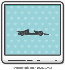 Race car flat vector icon.