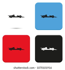 Race car flat vector icon.