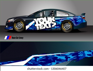 race car graphic background vector. blue black abstract lines vector with modern camouflage design concept  for truck and vehicles graphics vinyl wrap 
