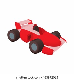 Race car icon in cartoon style isolated on white background. Machine symbol