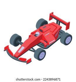 Race car icon isometric vector. Circuit track. Speed formula