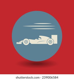 Race car icon or sign, vector illustration