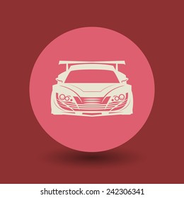 Race car icon or sign, vector illustration