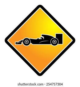Race car icon or sign, vector illustration