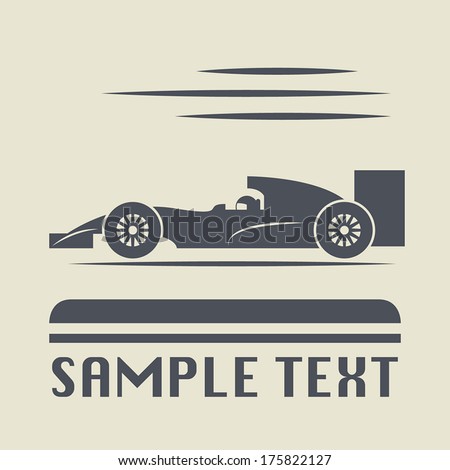 Race car icon or sign, vector illustration