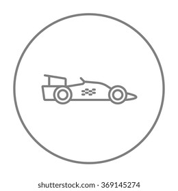 Ícone da linha do carro de corrida.