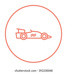 Ícone da linha do carro de corrida.