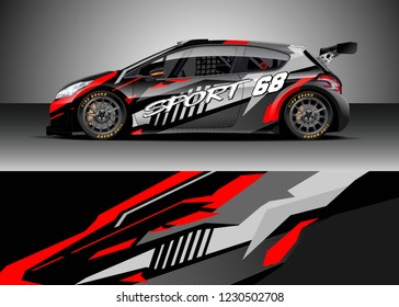 Race car livery design vector. Graphic abstract stripe racing background kit.