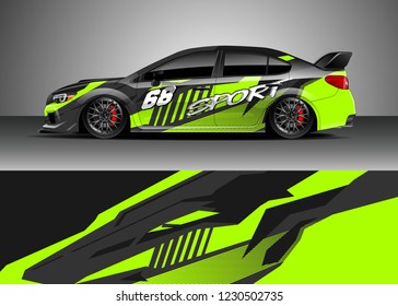 Race car livery design vector. Graphic abstract stripe racing background kit.