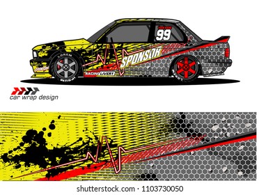 Race car livery graphic vector designs. abstract background for vehicle vinyl wrap