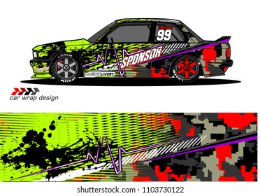Race car livery graphic vector designs. abstract background for vehicle vinyl wrap