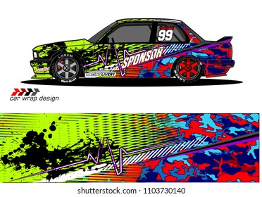 Race car livery graphic vector designs. abstract background for vehicle vinyl wrap