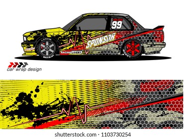 Race car livery graphic vector designs. abstract background for vehicle vinyl wrap